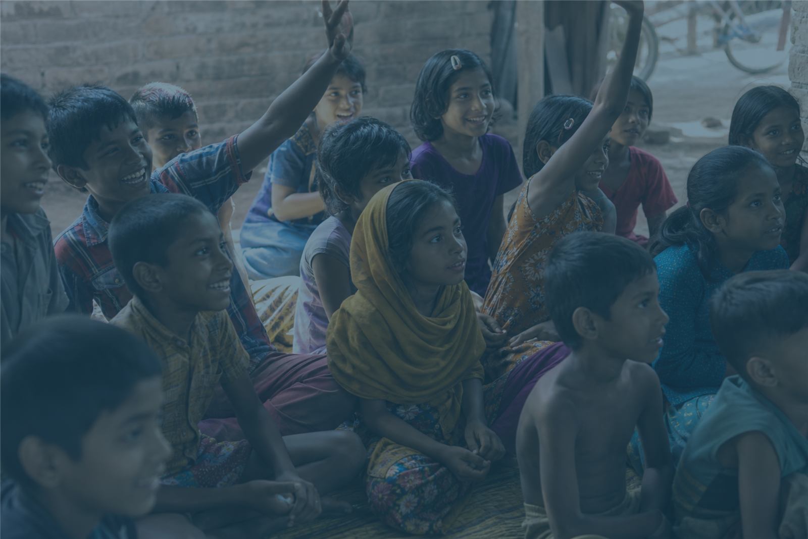 Children studying together
