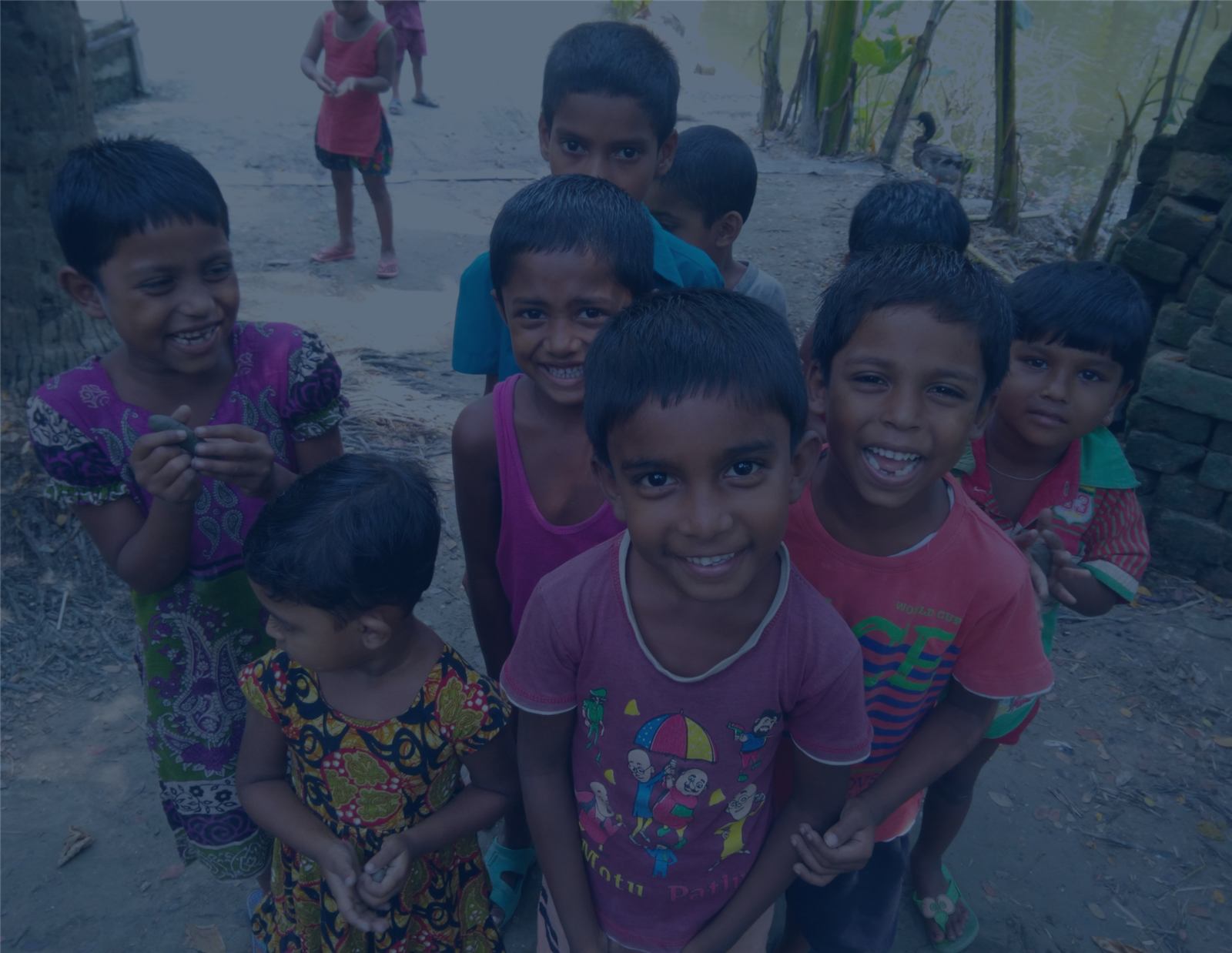 Smiling children in Gonali, Bangladesh