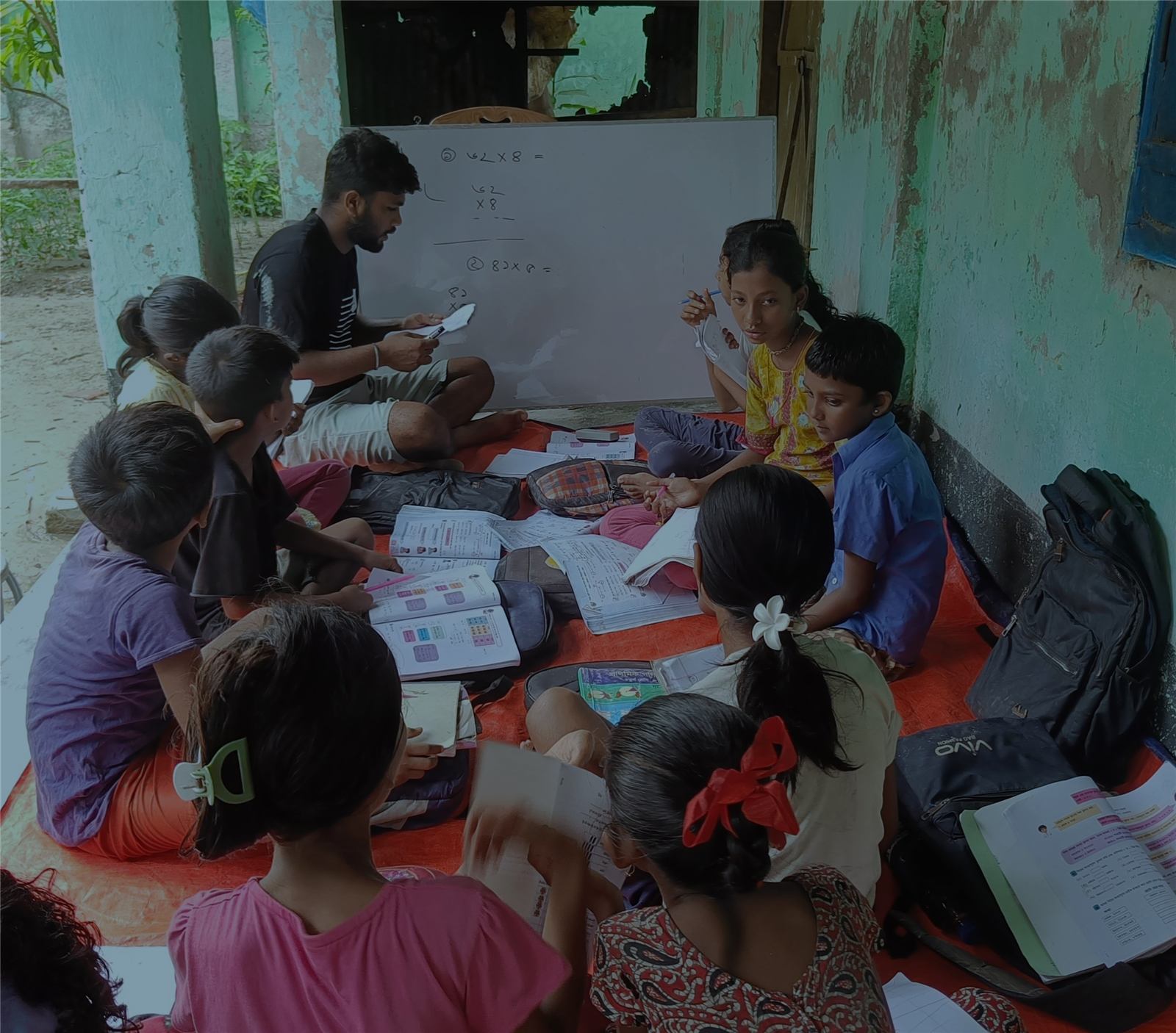 Children studying together