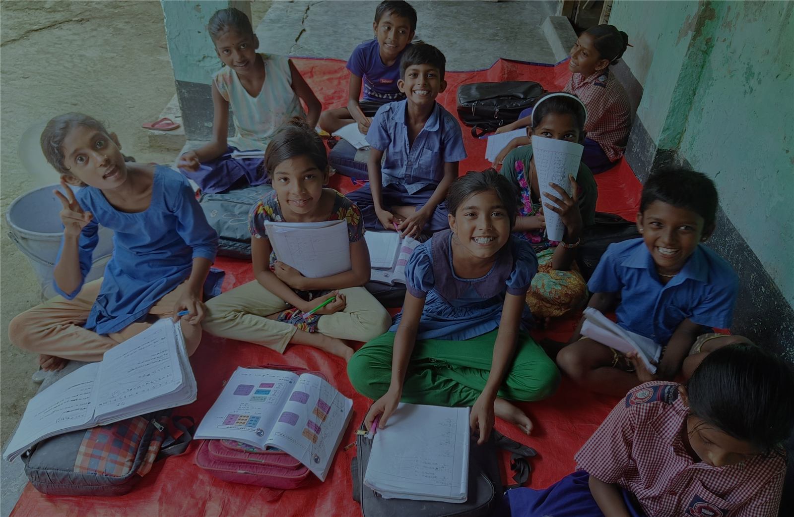 Children studying together at the school in Gonali, Bangladesh