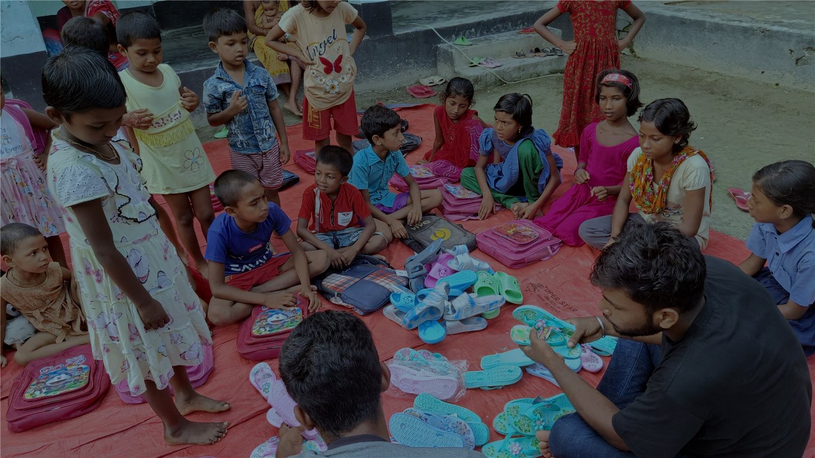 Children learning at the school in Gonali, Bangladesh