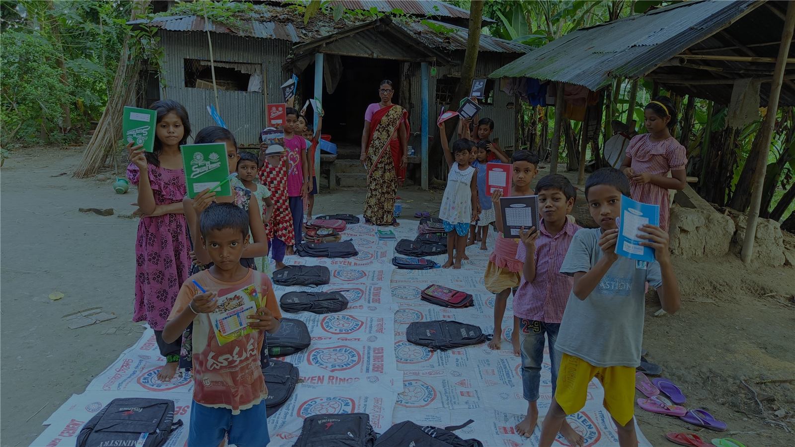 Children at a community gathering
